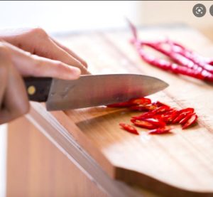 Knife with chillies