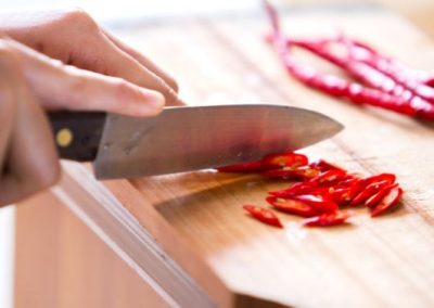Knife with chillies
