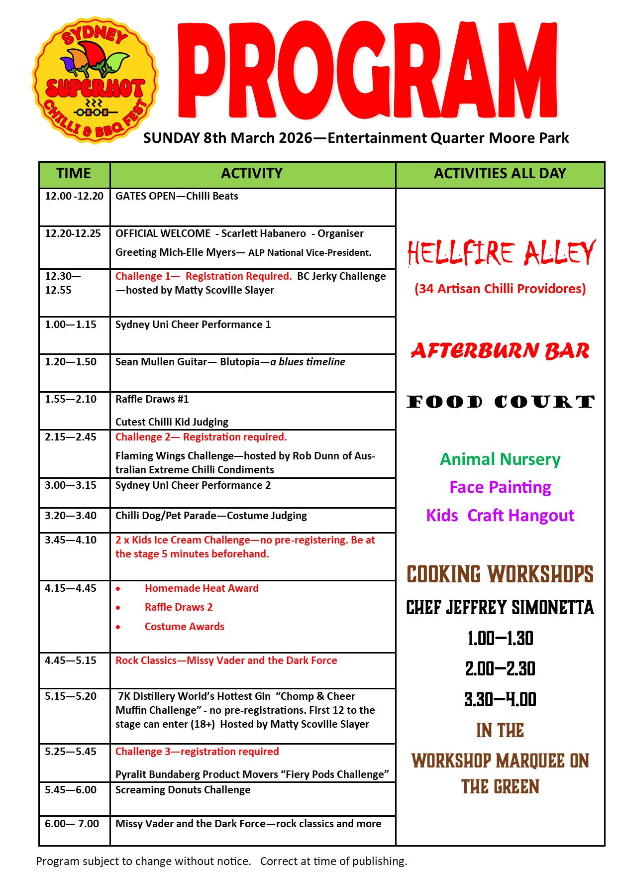 2026 Program Sydney Superhot